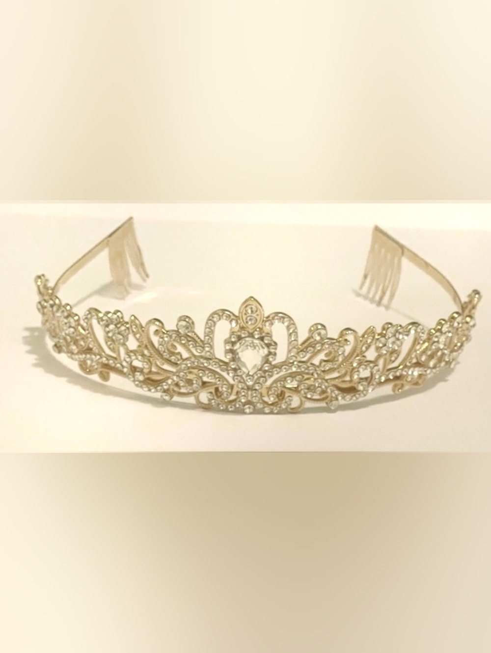 Elegant Gold and Silver Rhinestone Tiara